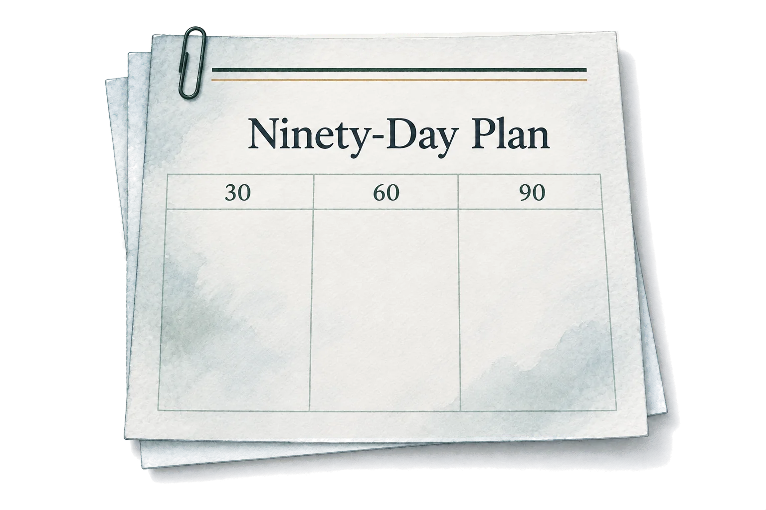 A ninety-day plan with a defined beginning and end.