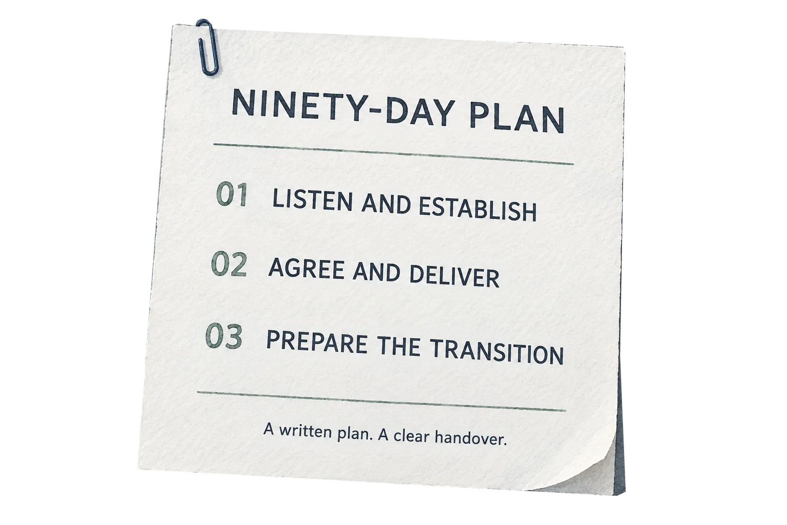 A written plan and board packet prepared for an interim CFO engagement.